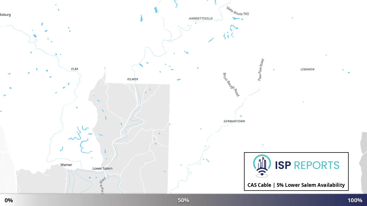 Lower Salem, OH map of internet availability