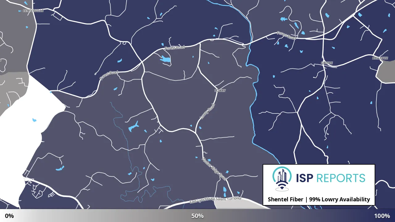 Lowry, VA map of internet availability