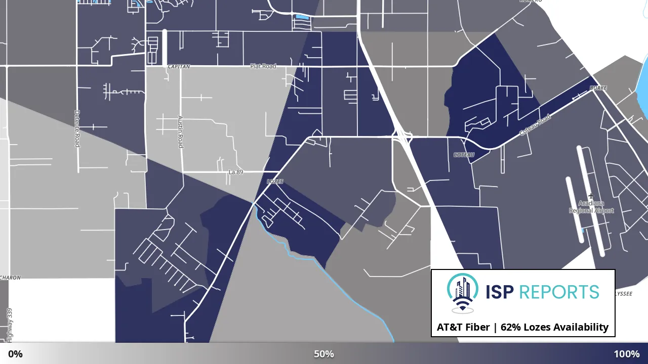 Lozes, LA map of internet availability