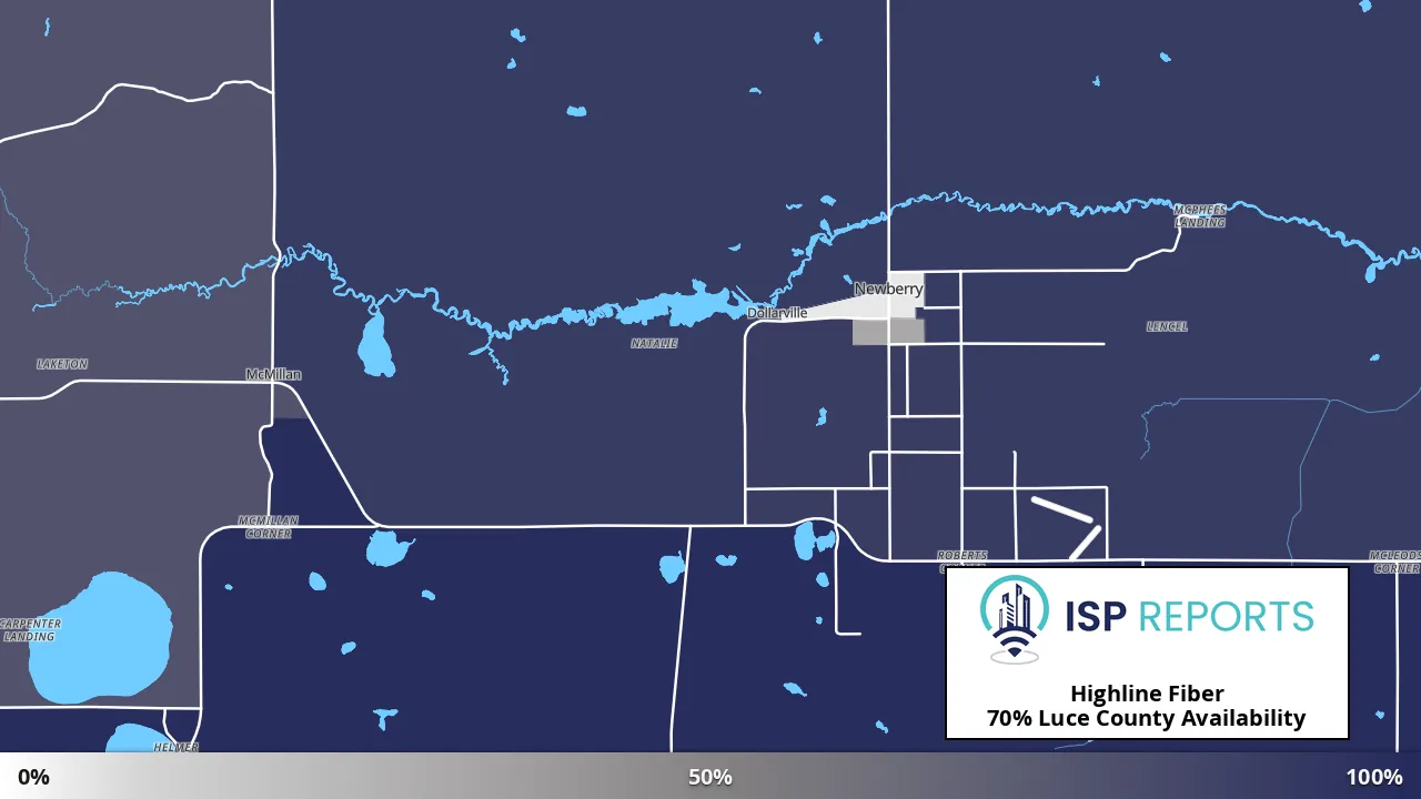 Luce County, MI map of internet availability
