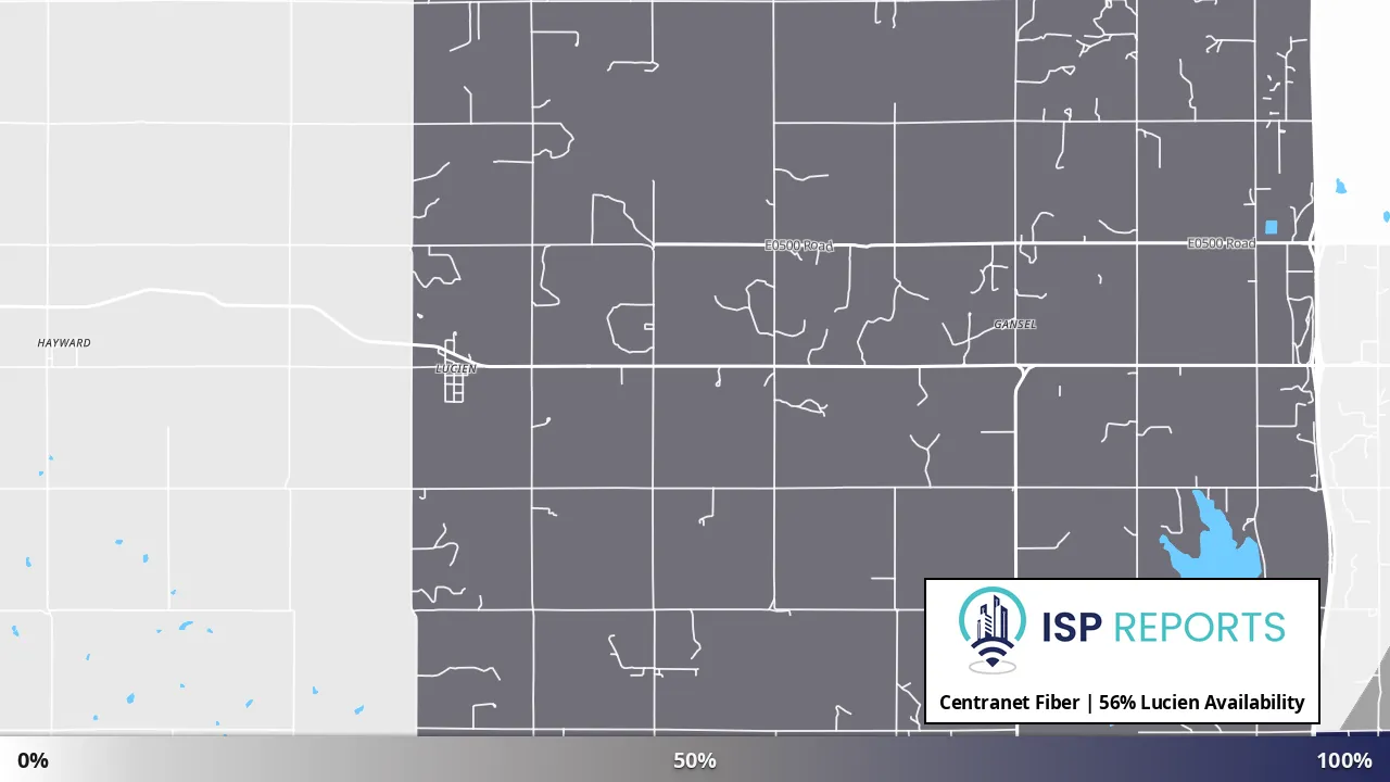 Lucien, OK map of internet availability
