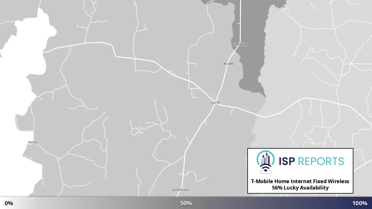 Lucky, LA map of internet availability