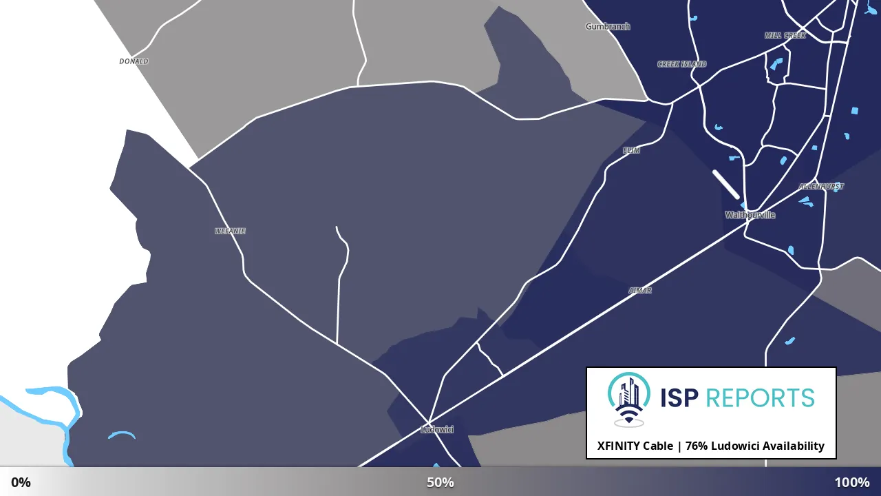 Ludowici, GA map of internet availability