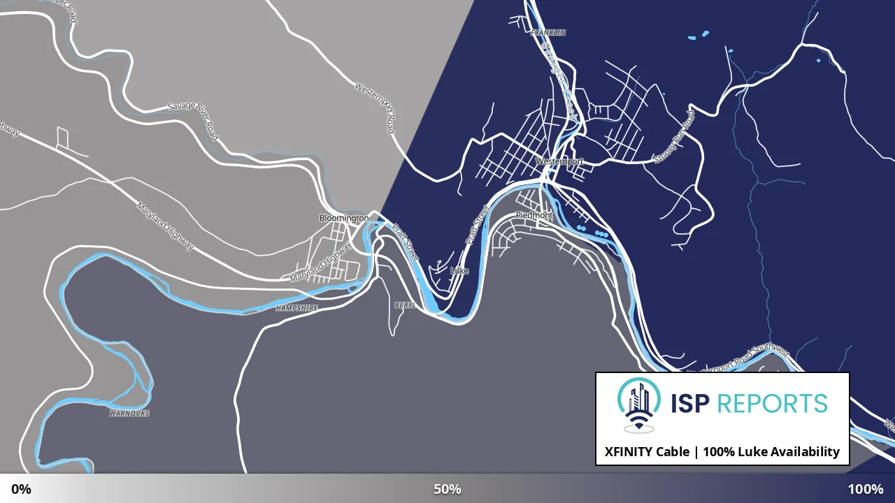 Luke, MD map of internet availability
