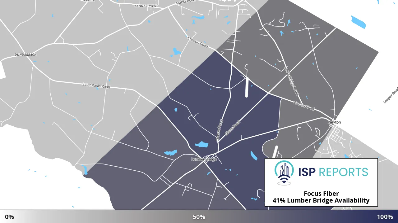 Lumber Bridge, NC map of internet availability