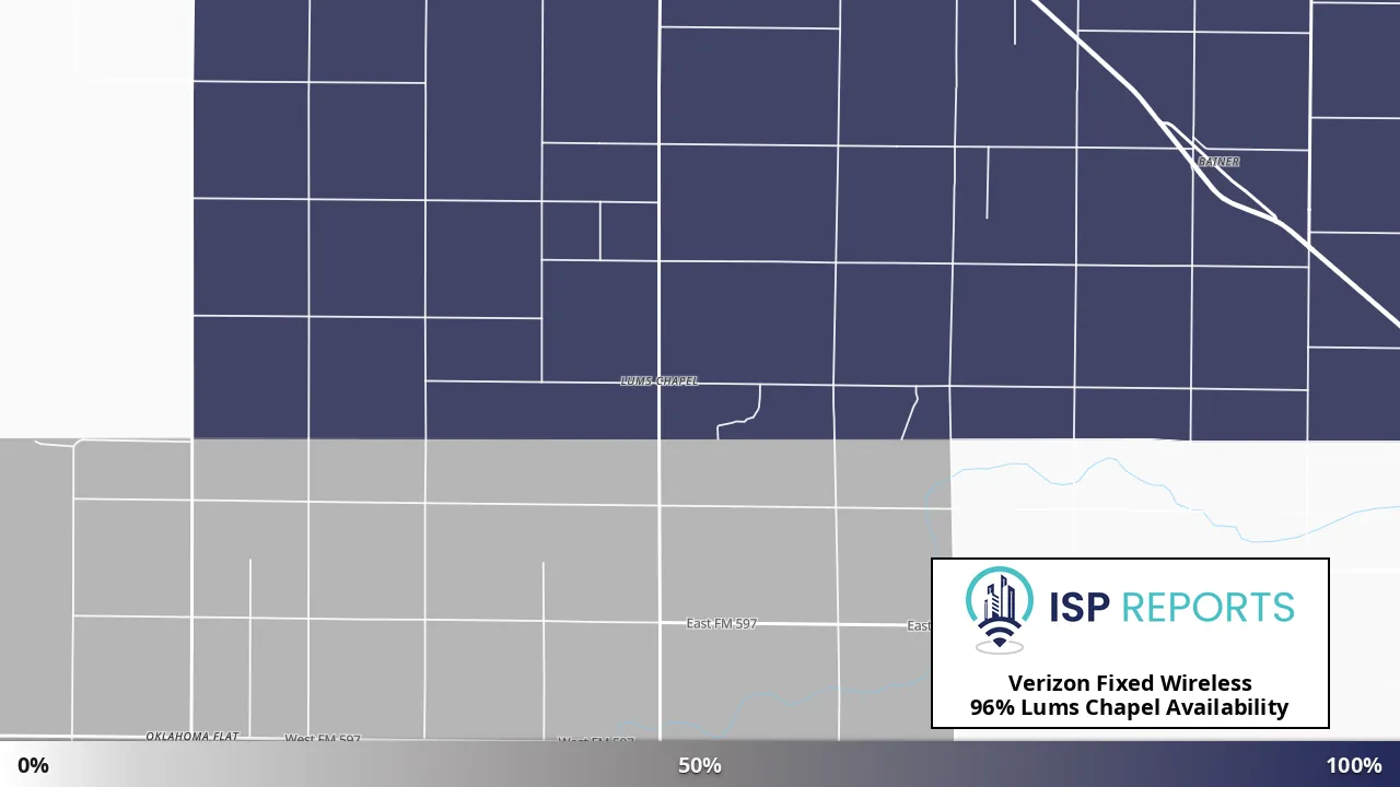 Lums Chapel, TX map of internet availability