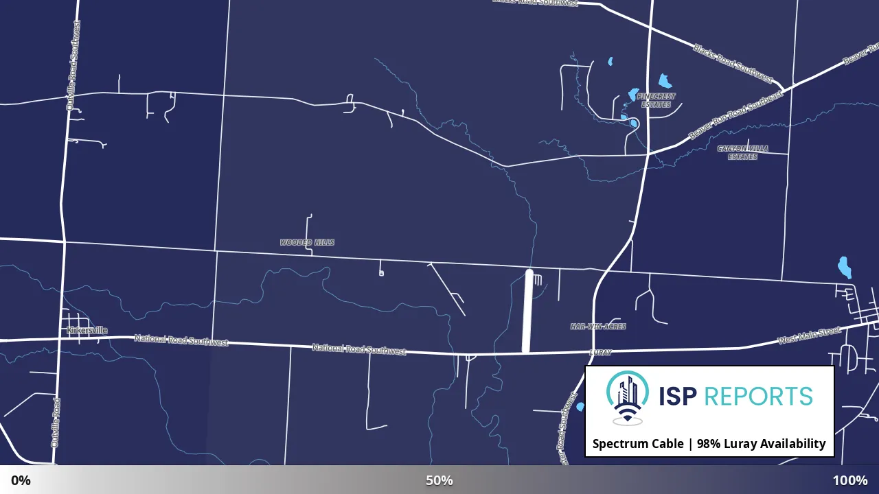 Luray, OH map of internet availability
