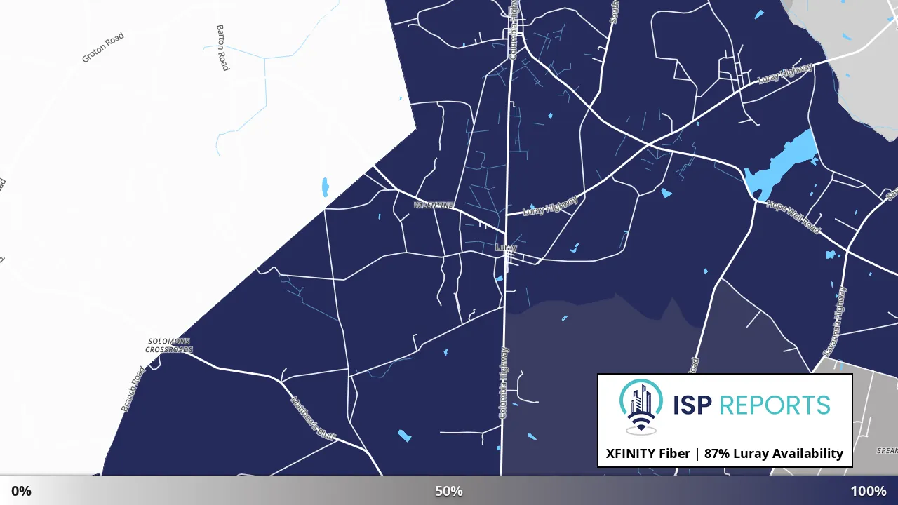Luray, SC map of internet availability