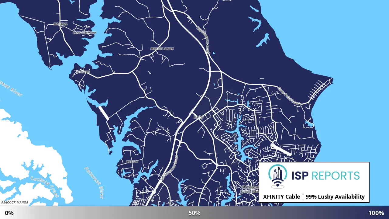 Lusby, MD map of internet availability