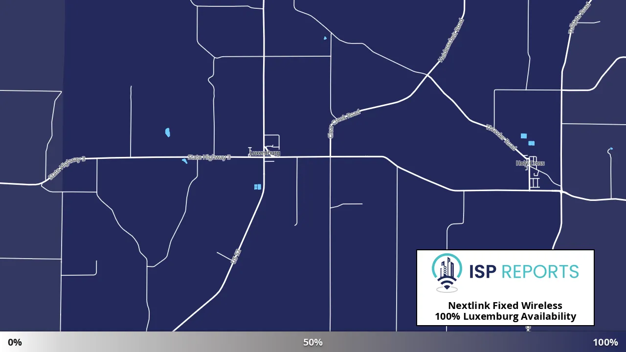 Luxemburg, IA map of internet availability