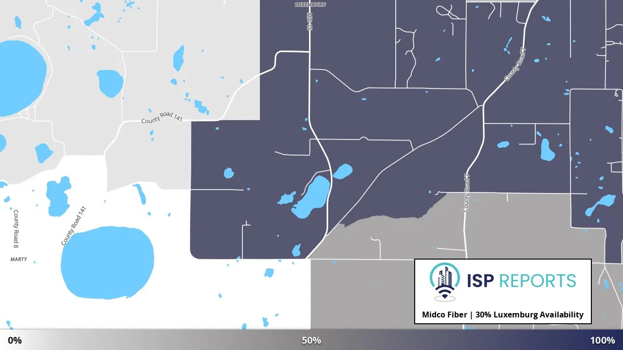 Luxemburg, MN map of internet availability
