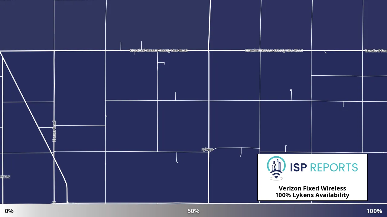 Lykens, OH map of internet availability