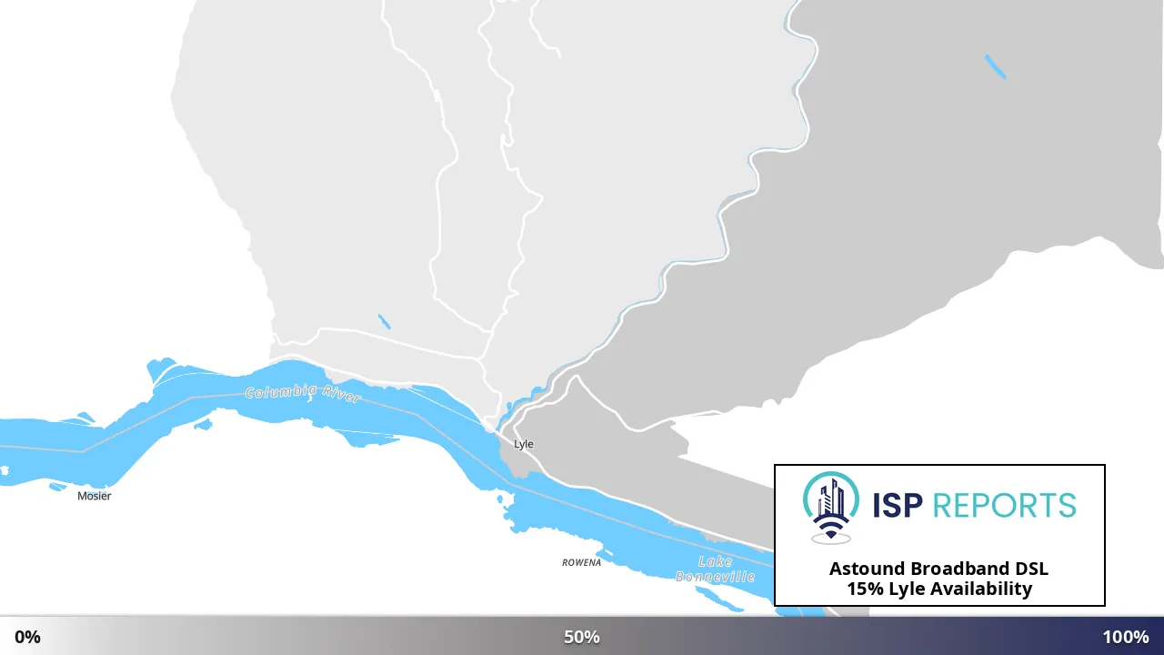 Lyle, WA map of internet availability