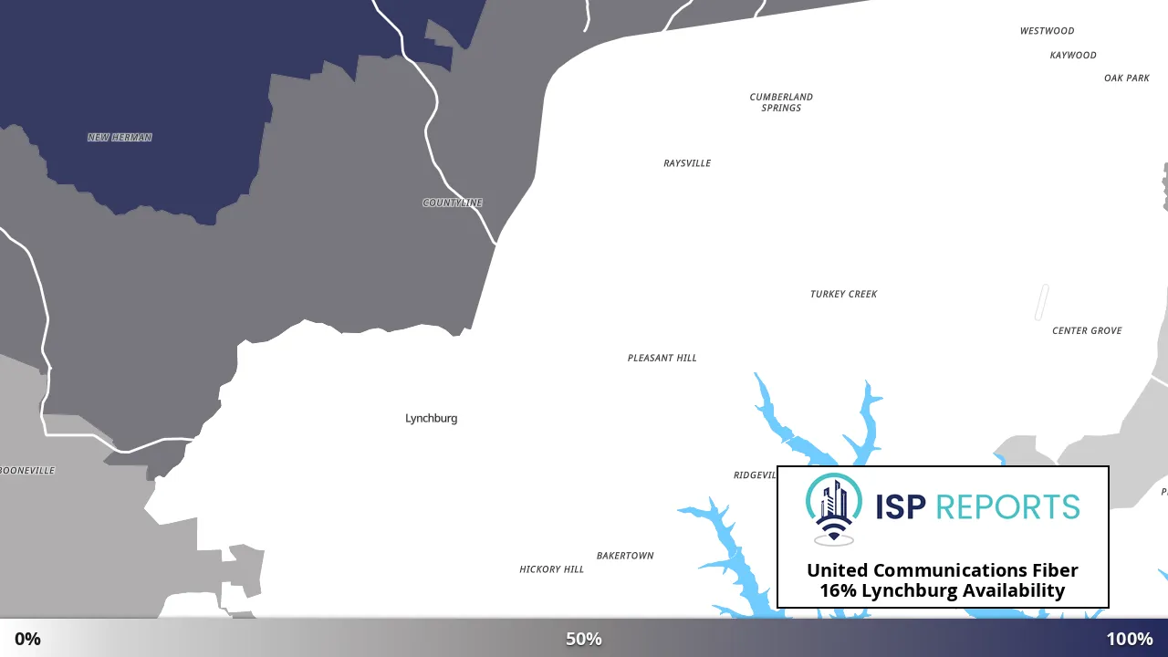 Lynchburg, TN map of internet availability