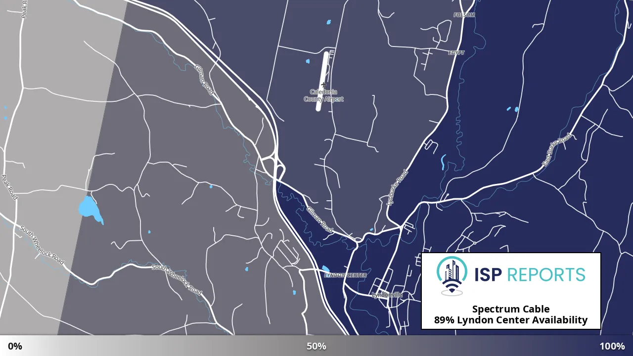 Lyndon Center, VT map of internet availability