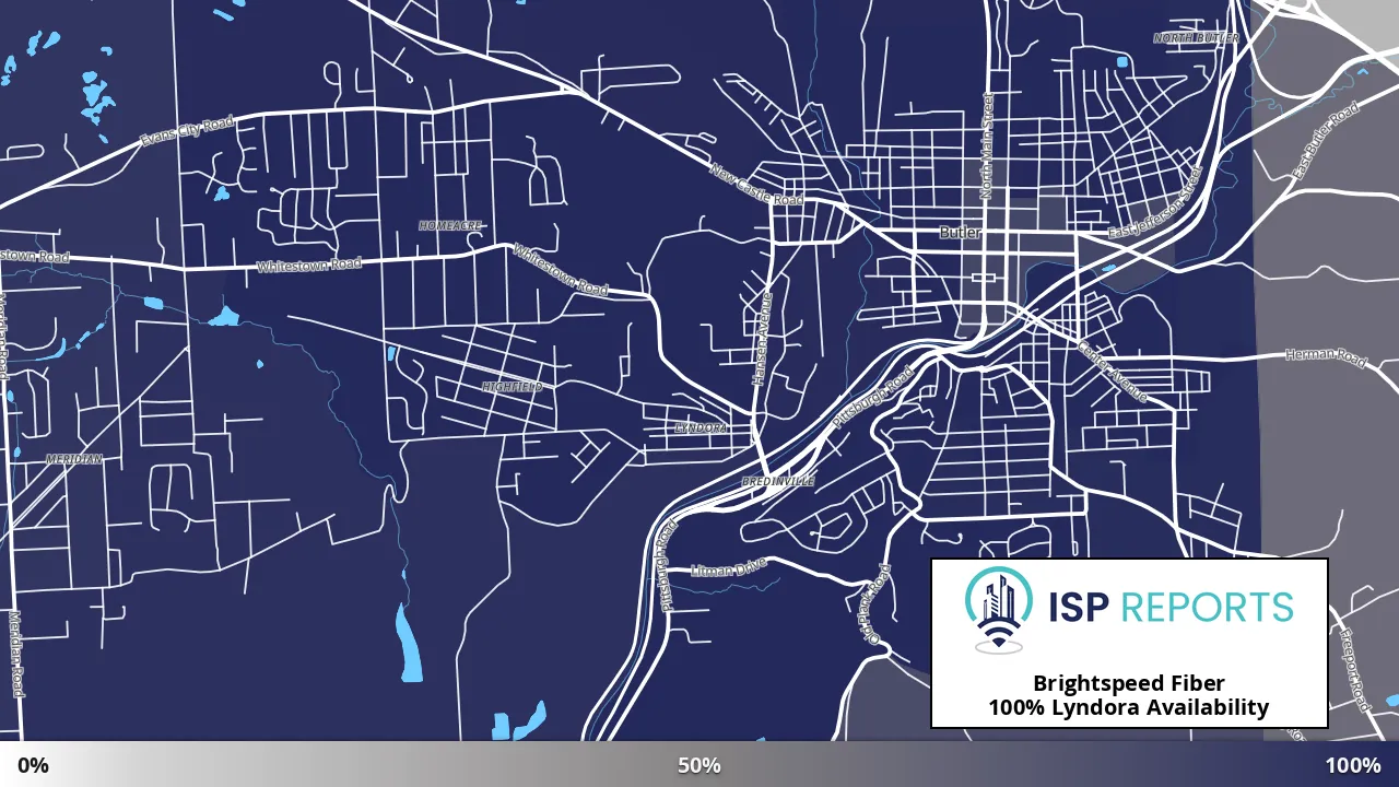 Lyndora, PA map of internet availability