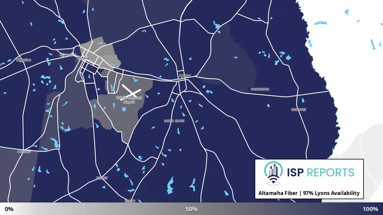 Lyons, GA map of internet availability