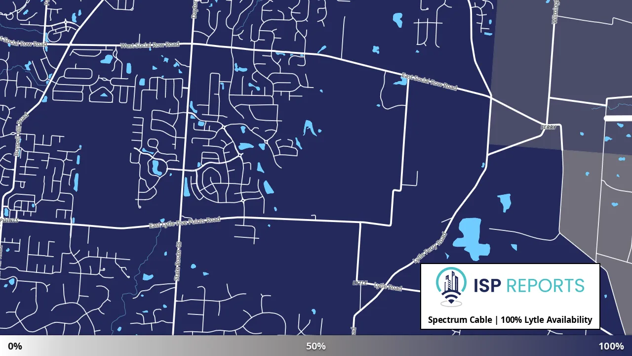 Lytle, OH map of internet availability