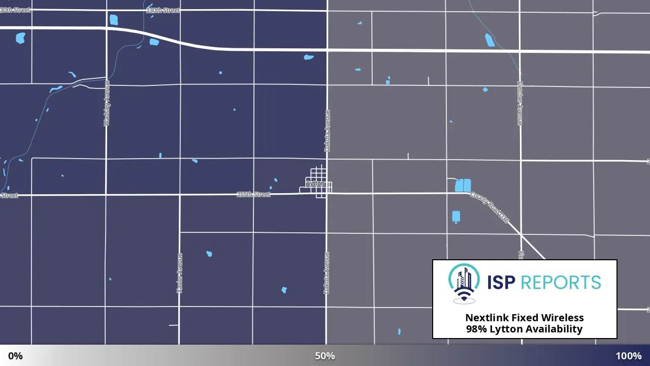 Lytton, IA map of internet availability