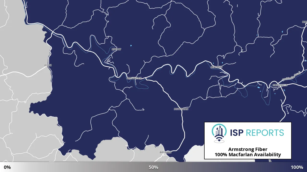 Macfarlan, WV map of internet availability