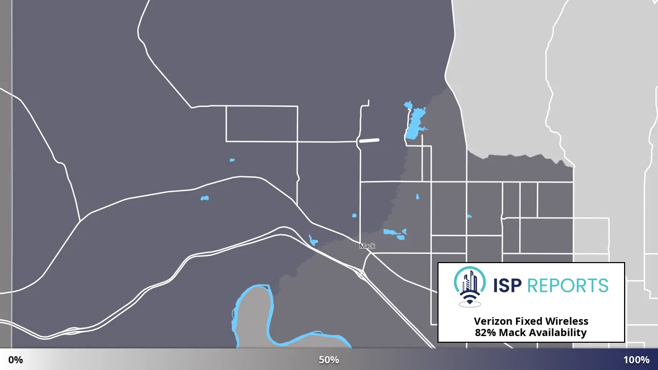 Mack, CO map of internet availability