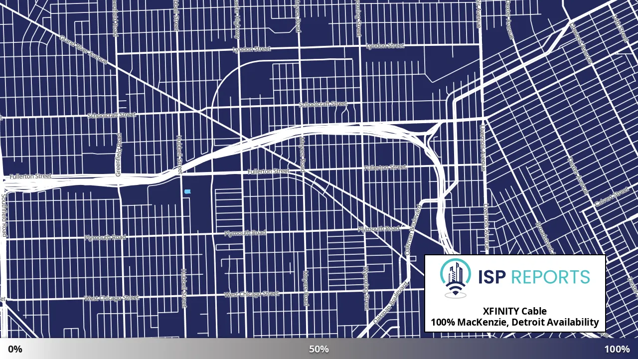 MacKenzie, Detroit, MI map of internet availability