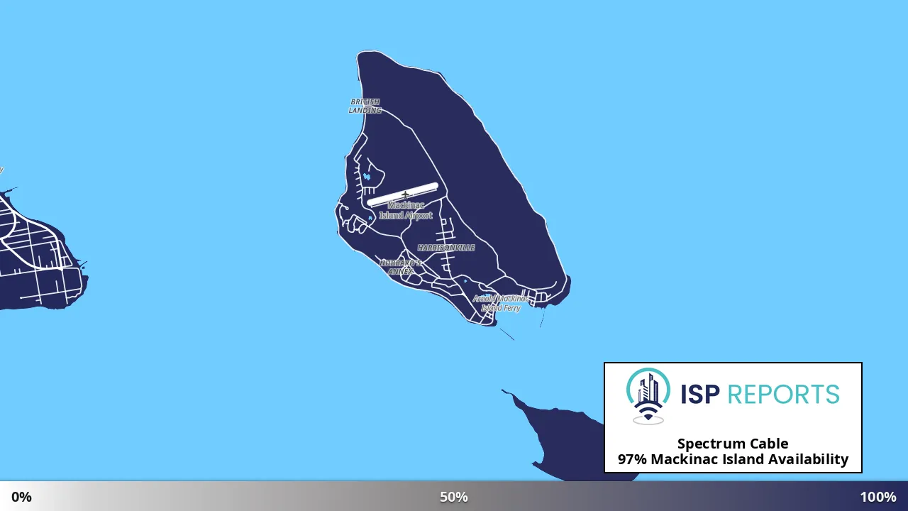 Mackinac Island, MI map of internet availability