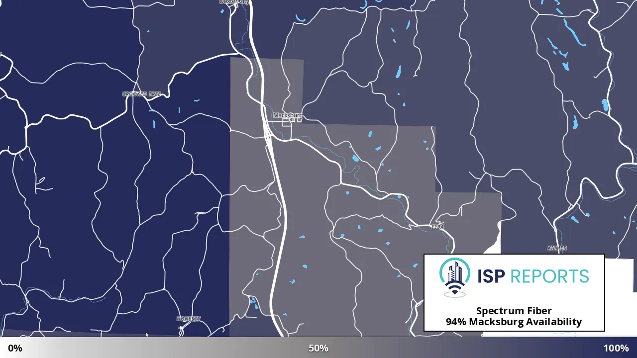 Macksburg, OH map of internet availability