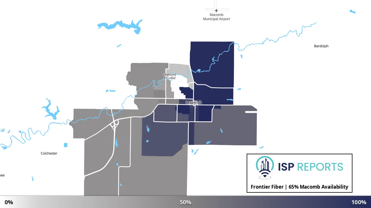 Macomb, IL map of internet availability