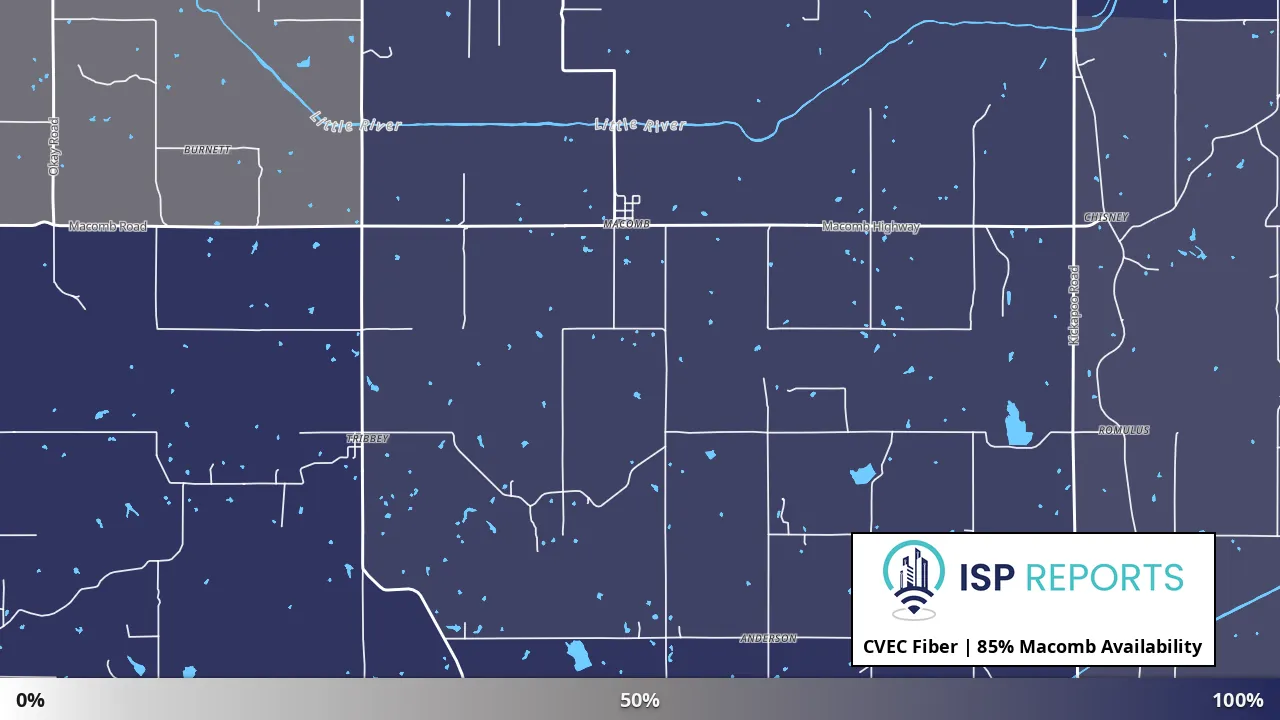 Macomb, OK map of internet availability