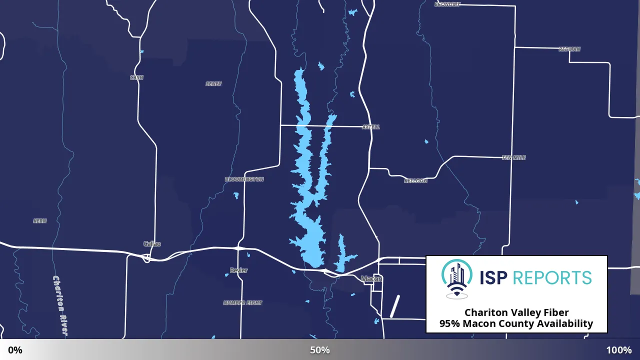 Macon County, MO map of internet availability
