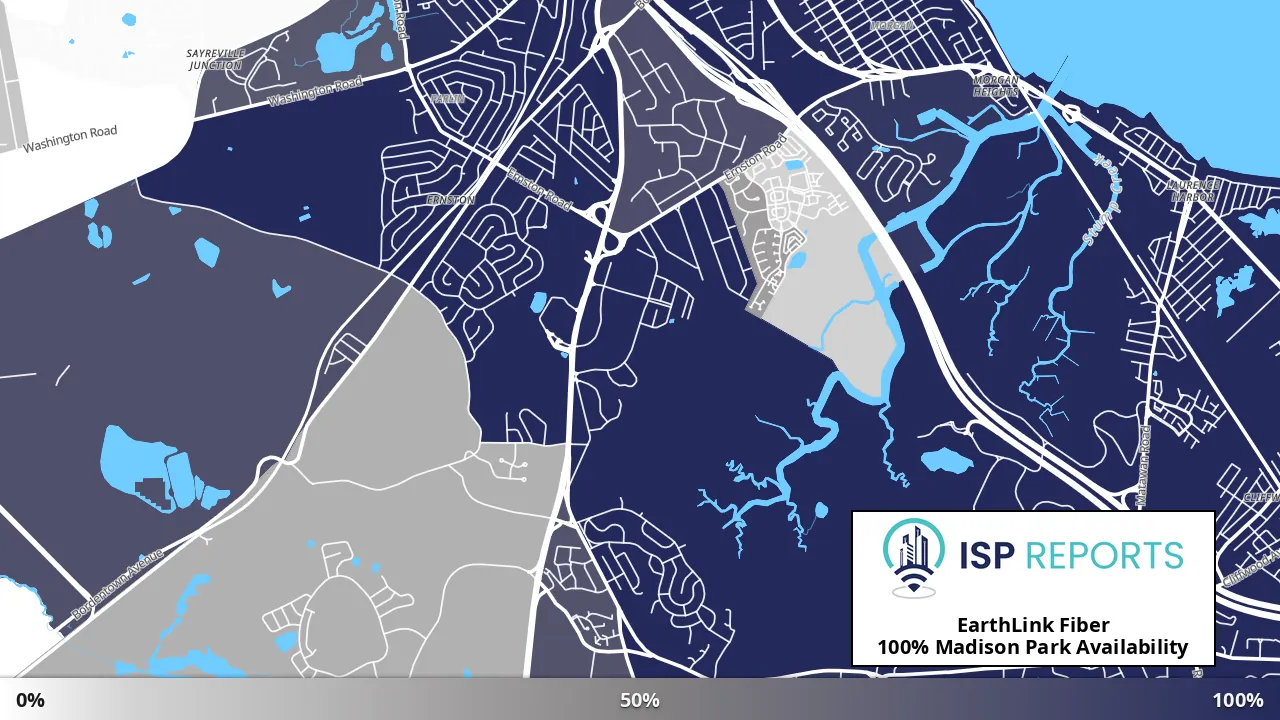 Madison Park, NJ map of internet availability