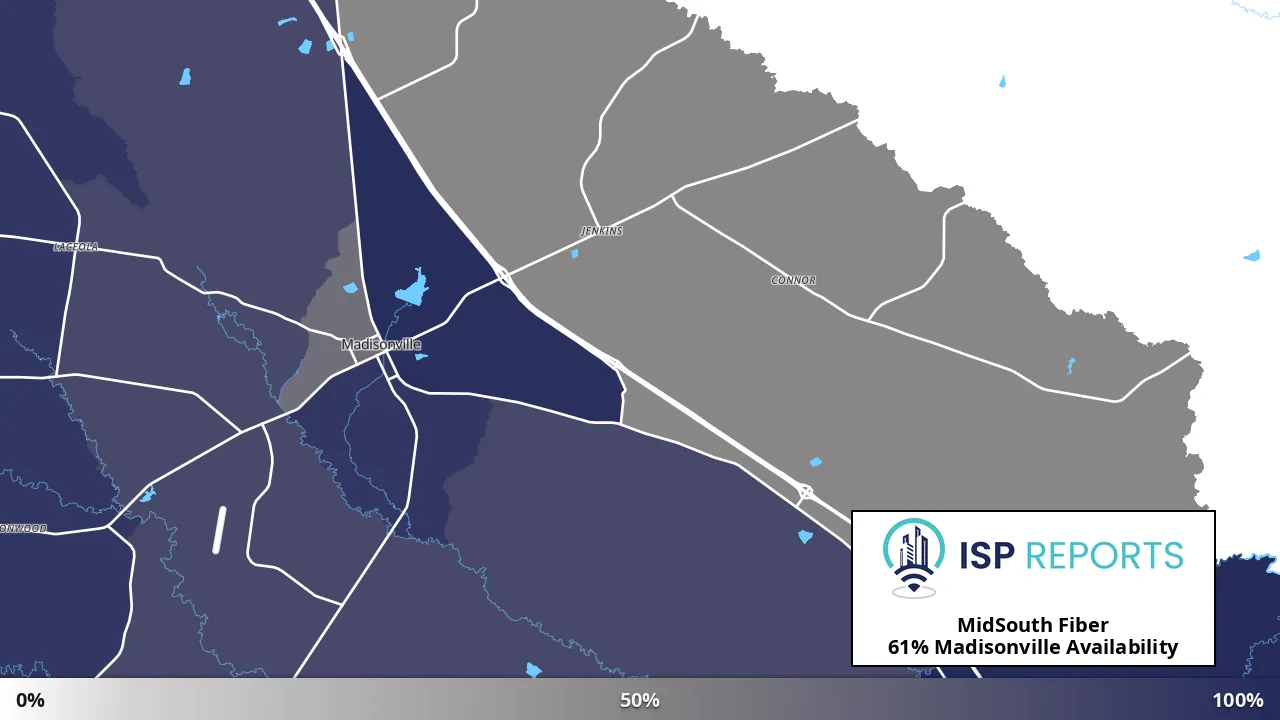 Madisonville, TX map of internet availability