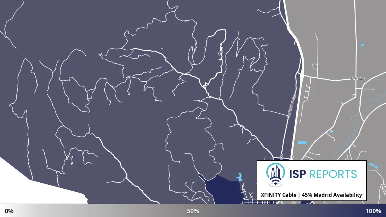 Madrid, CO map of internet availability
