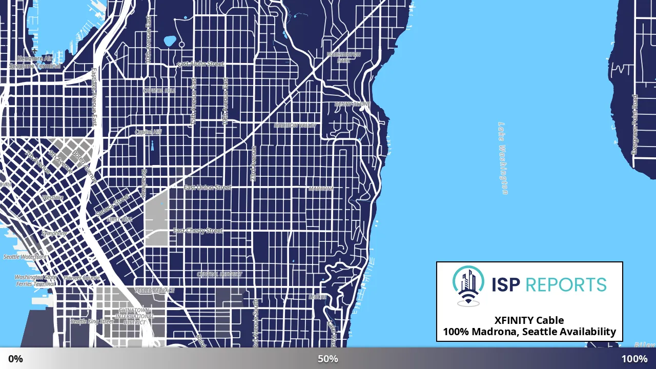 Madrona, Seattle, WA map of internet availability