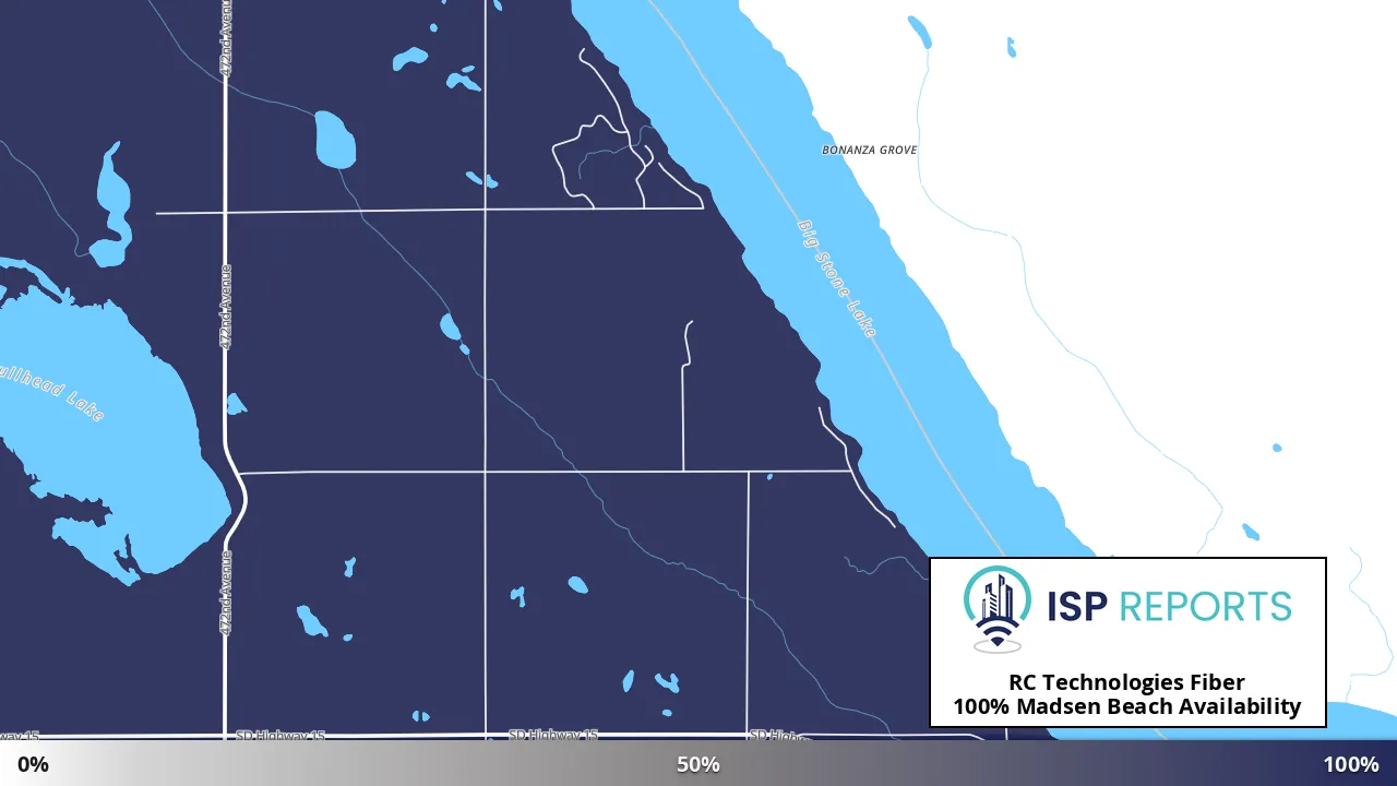Madsen Beach, SD map of internet availability