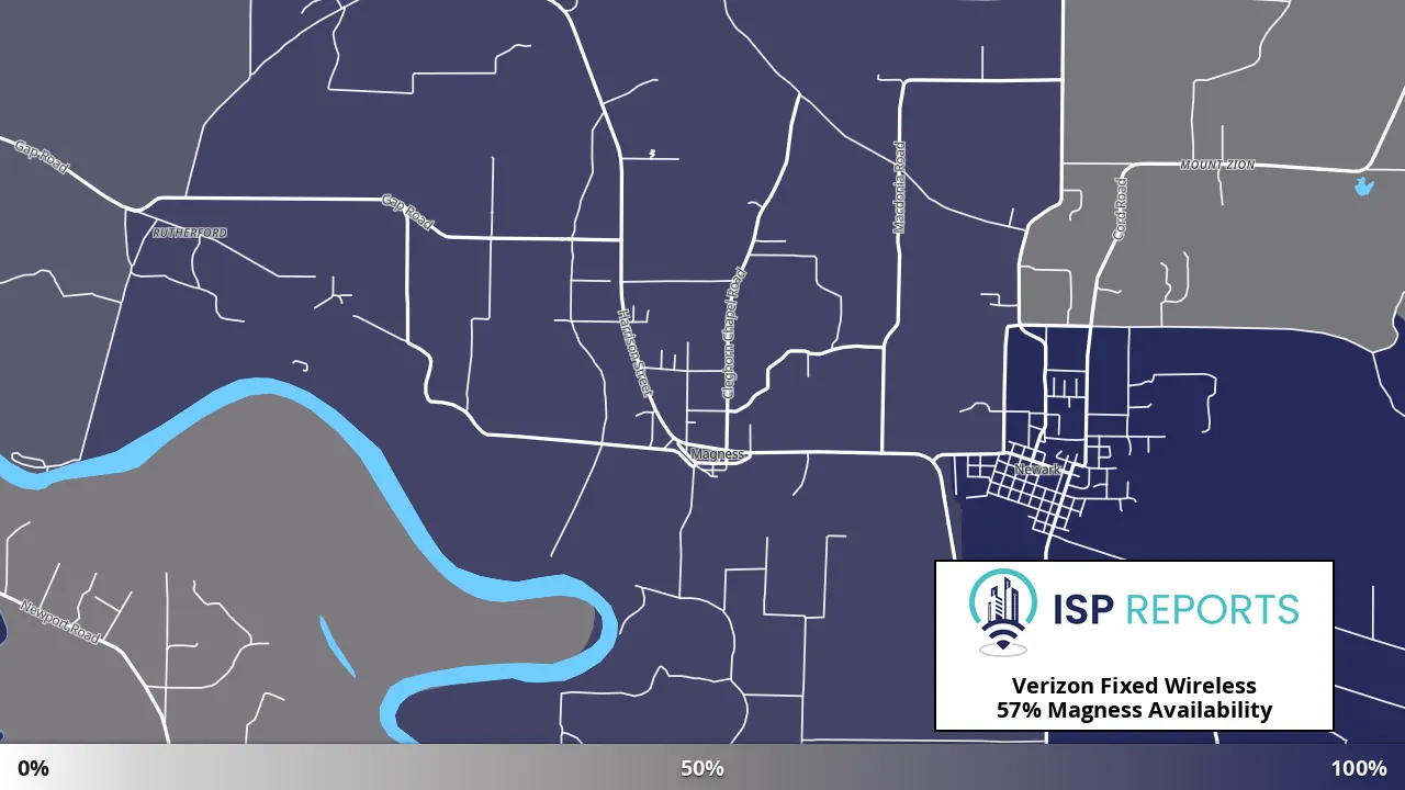 Magness, AR map of internet availability