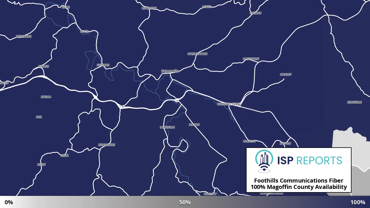 Magoffin County, KY map of internet availability