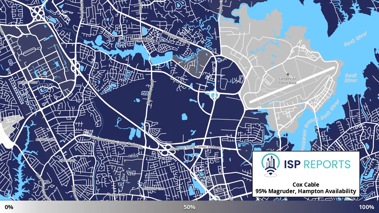 Magruder, Hampton, VA map of internet availability