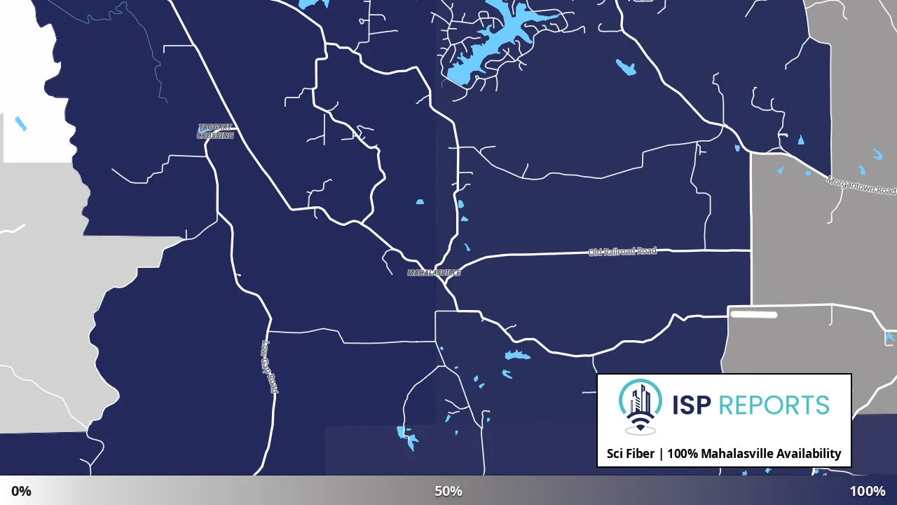 Mahalasville, IN map of internet availability