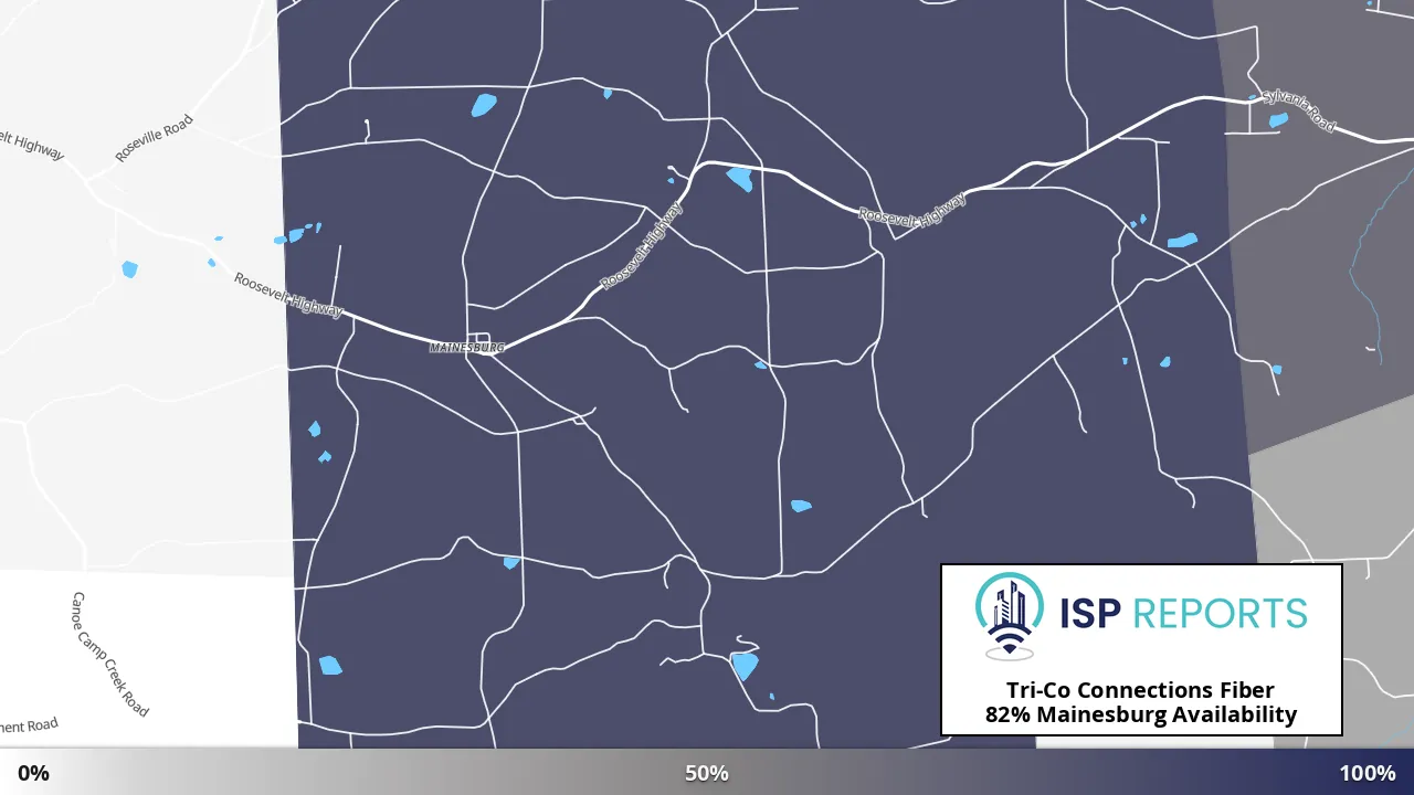 Mainesburg, PA map of internet availability