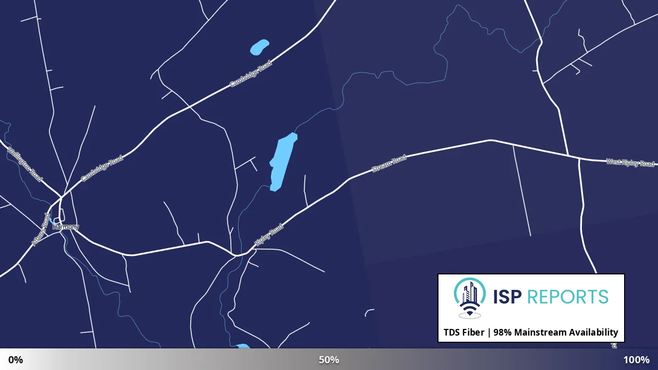 Mainstream, ME map of internet availability