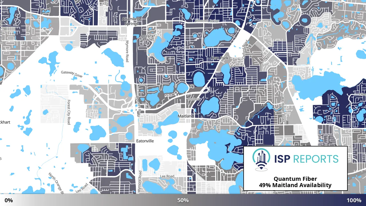 Maitland, FL map of internet availability