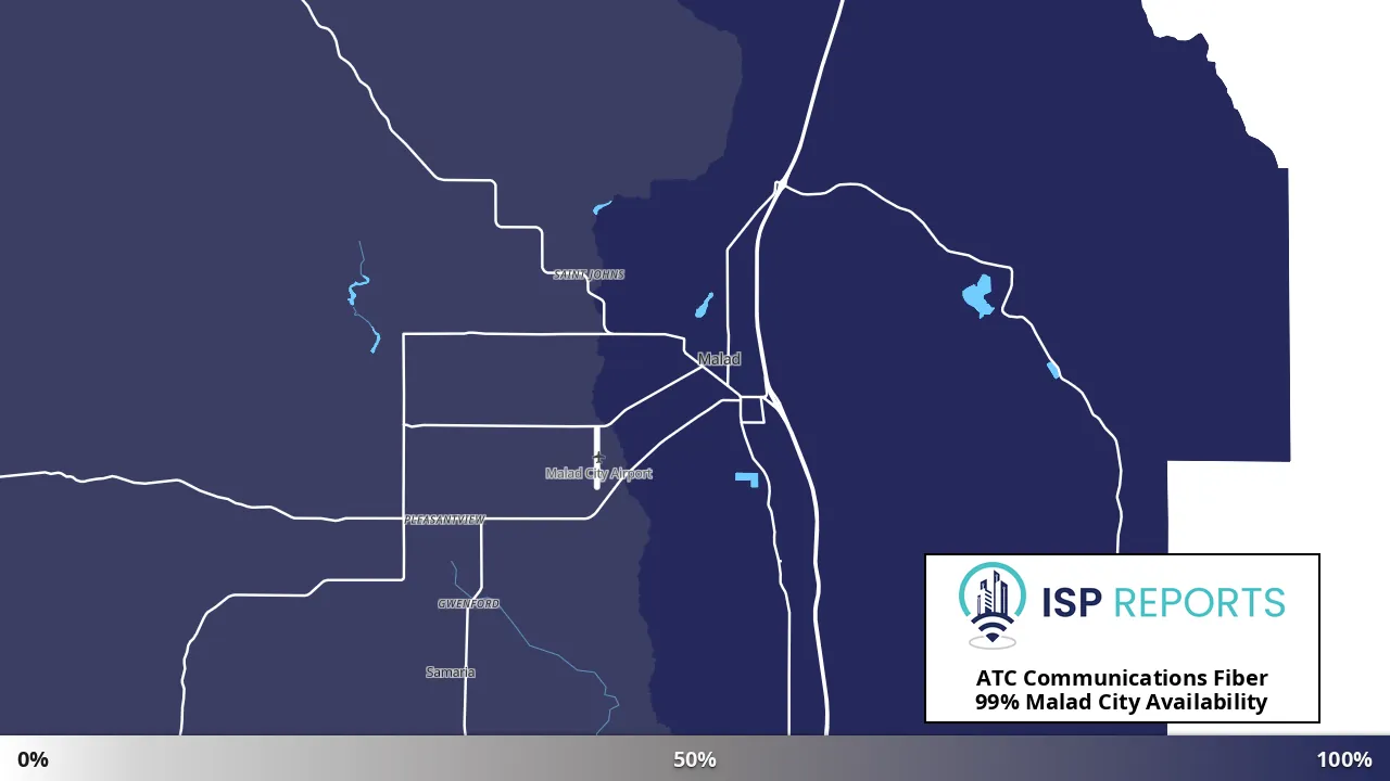 Malad City, ID map of internet availability