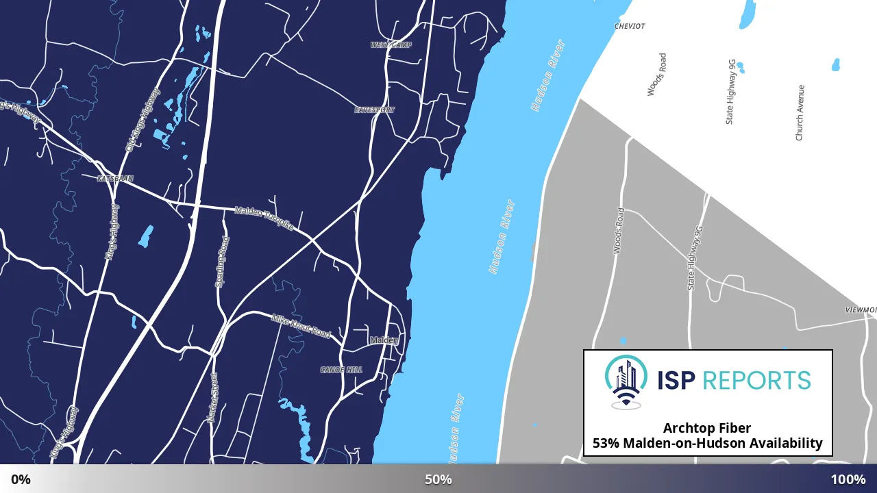Malden-on-Hudson, NY map of internet availability