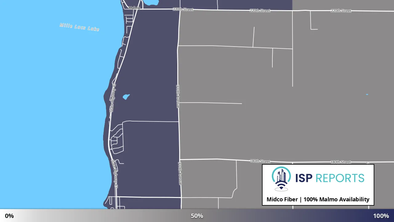 Malmo, MN map of internet availability
