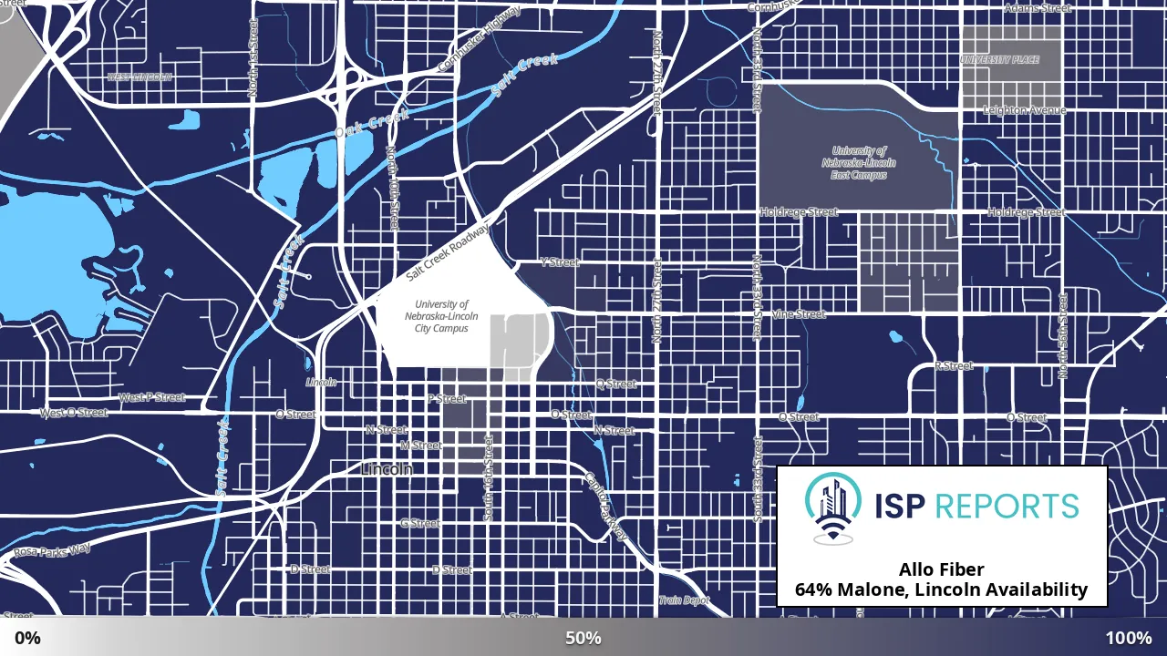 Malone, Lincoln, NE map of internet availability