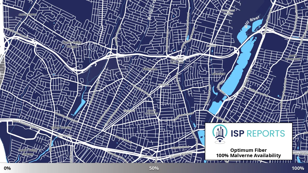 Malverne, NY map of internet availability