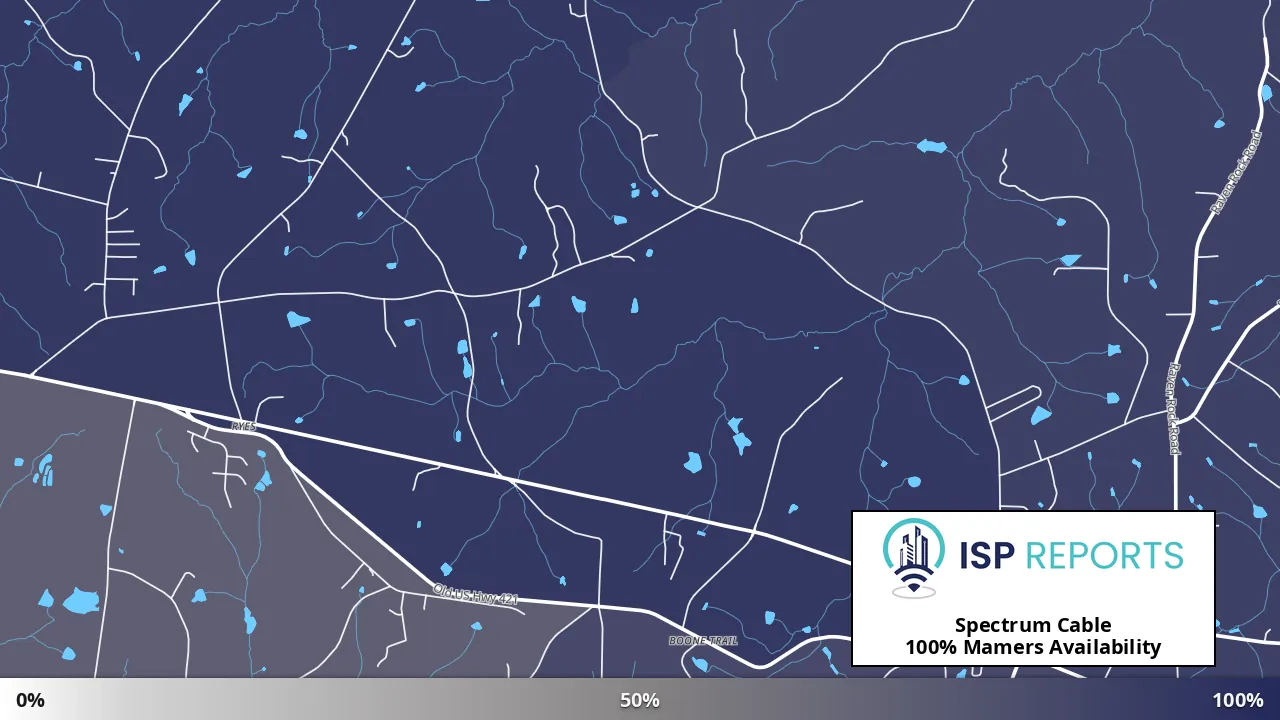 Mamers, NC map of internet availability