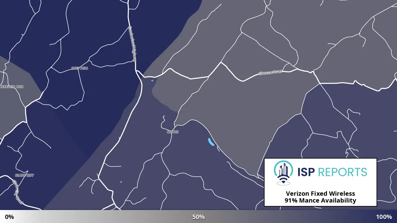 Mance, PA map of internet availability